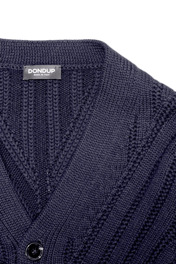 Dondup Extrafine Merino Cardigan Navy