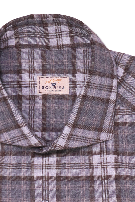 Sonrisa Flannel Blue Brown Check