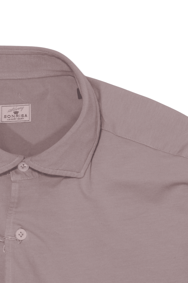 Sonrisa Shirt Washed Cotton Jersey Beige