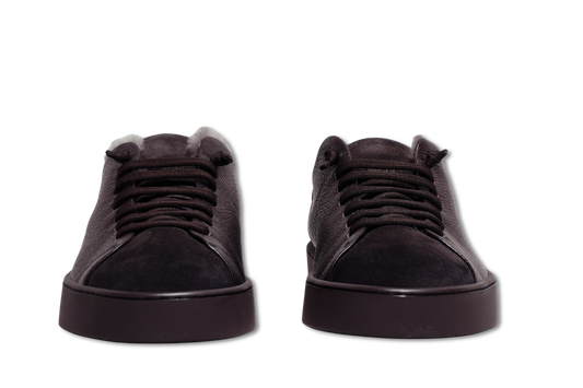 Fabiano Ricci Shearling Sneakers Brown