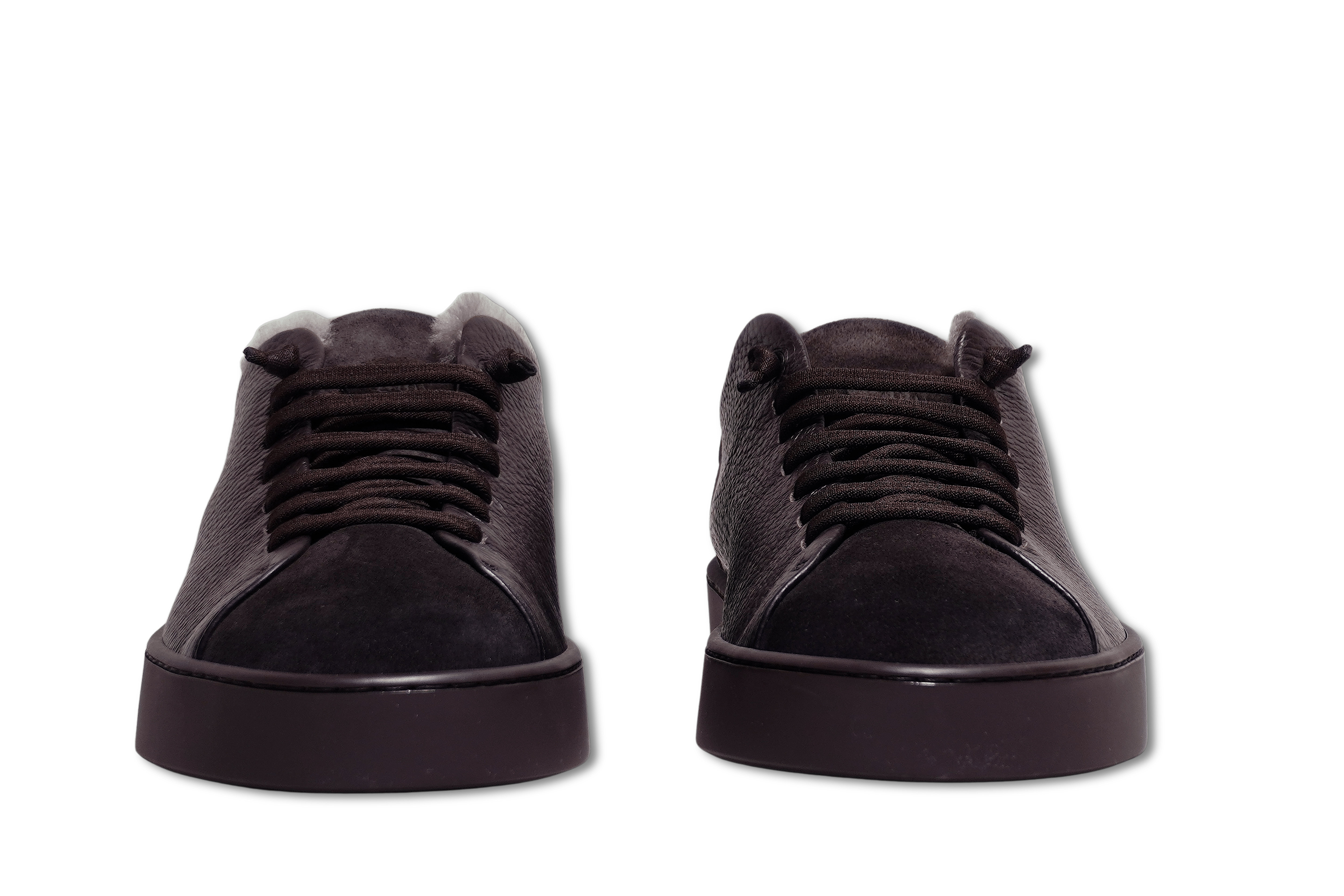 Fabiano Ricci Shearling Sneakers Brown