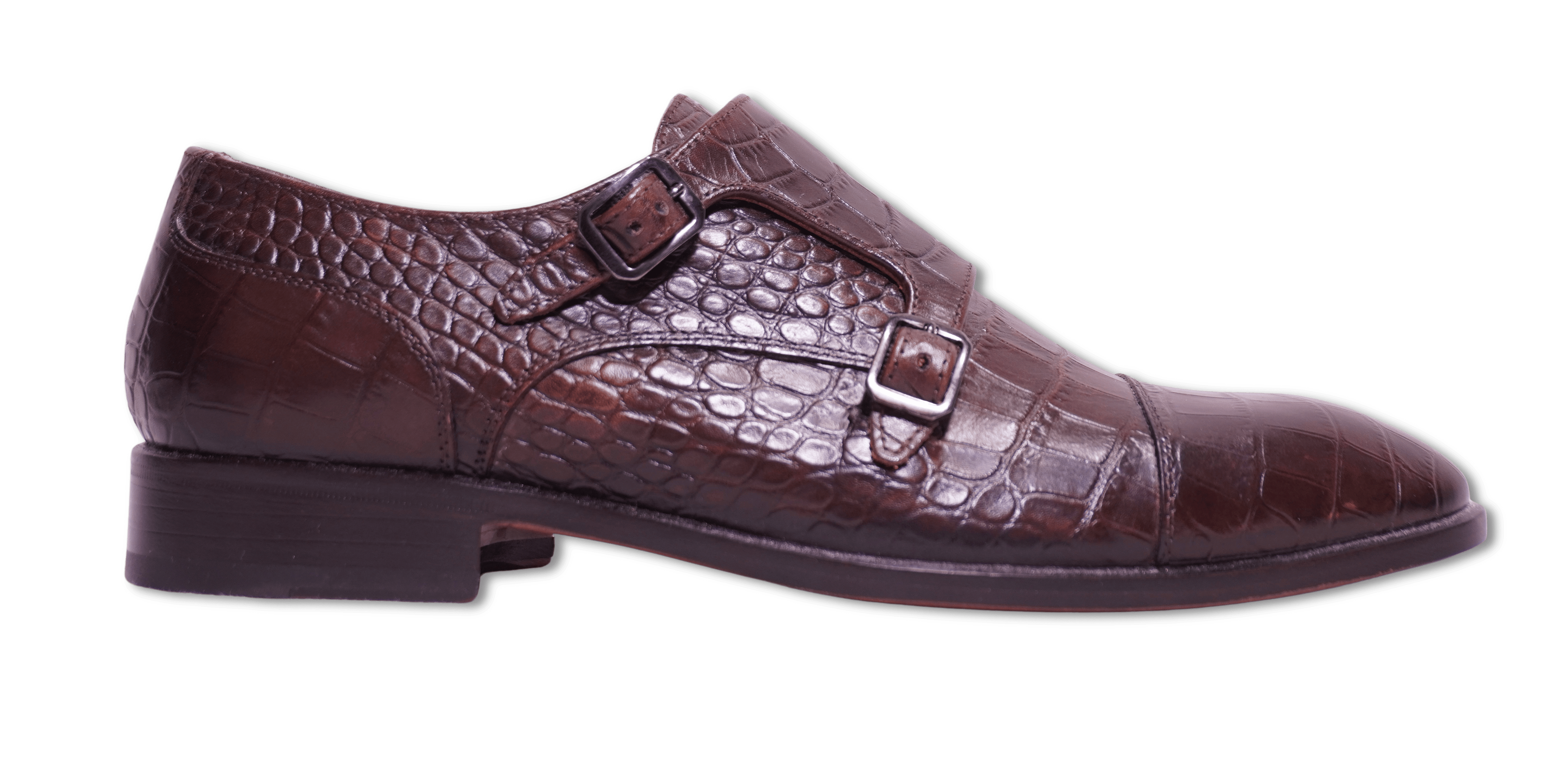 Sand Double Monk Croco Brown