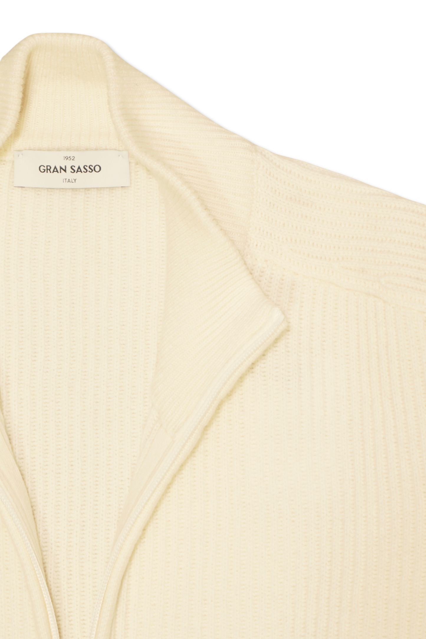 Gran Sasso Zip Cashmere Wool Ecru