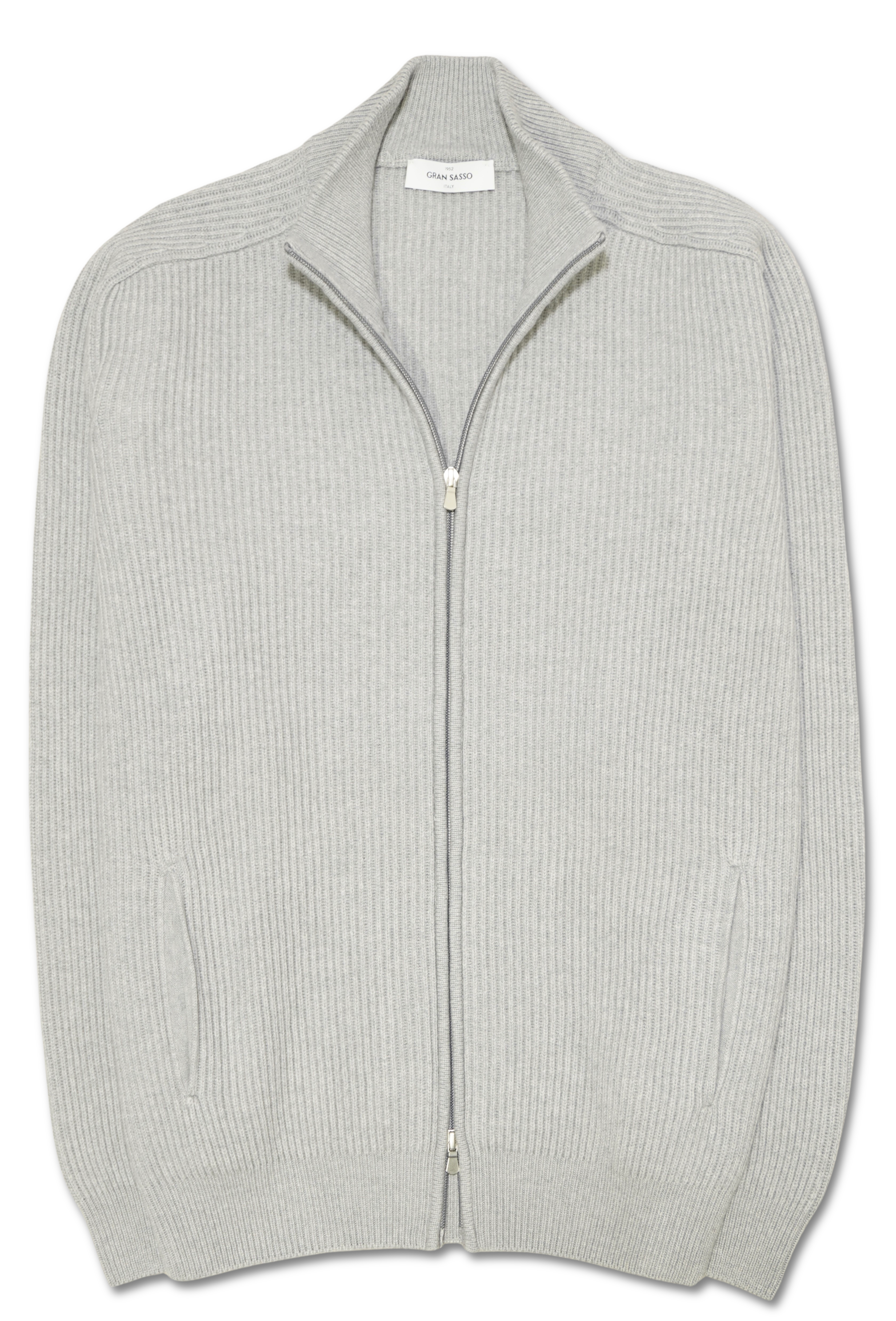 Gran Sasso Zip Cashmere Wool Grey