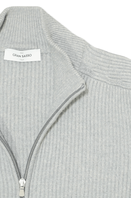 Gran Sasso Zip Cashmere Wool Grey