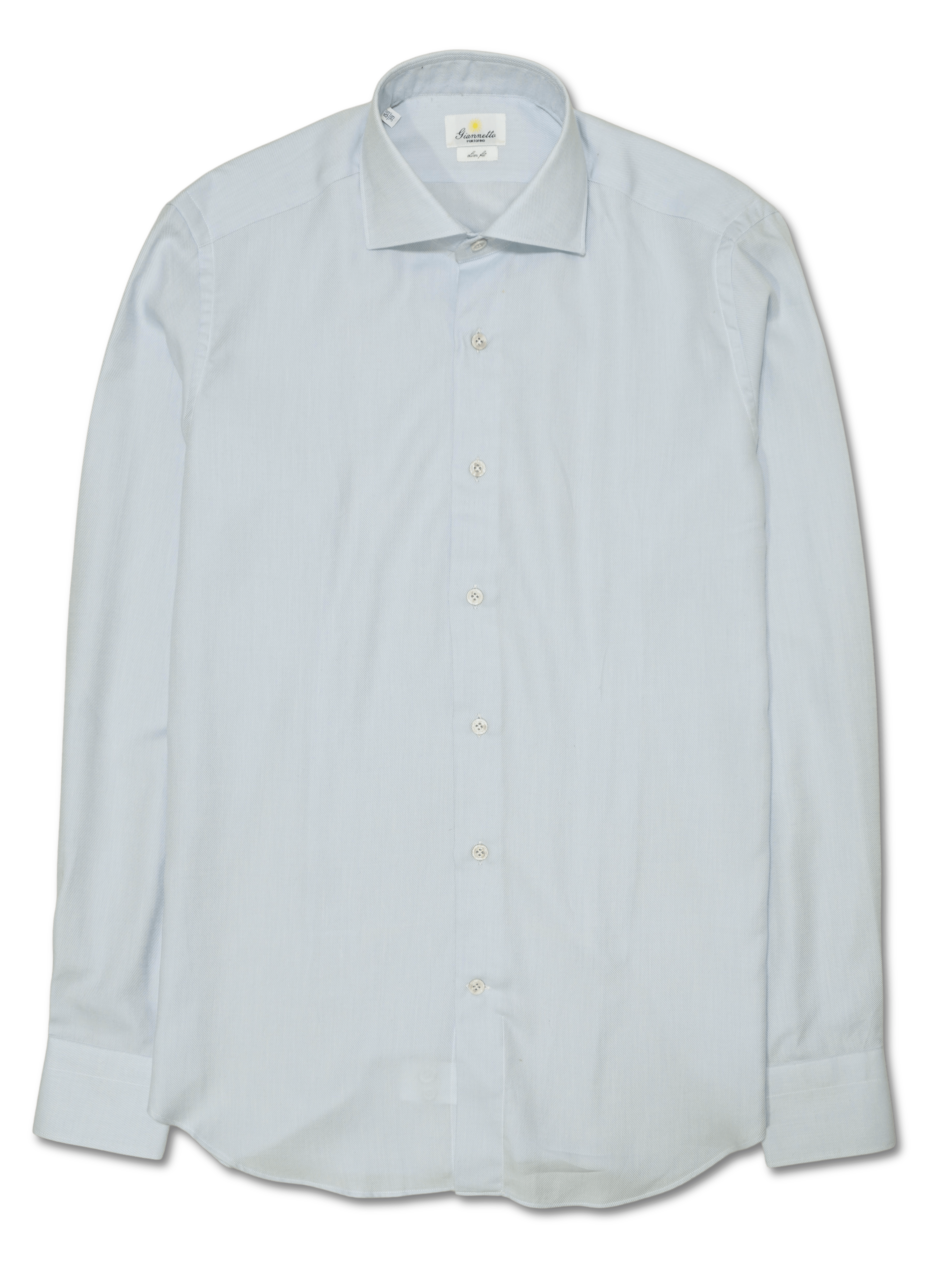 Gianetto Cashmere Cotton Shirt Light Blue