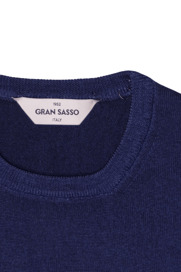 Gran Sasso Pullover Garment Dyed Merino Wool Navy
