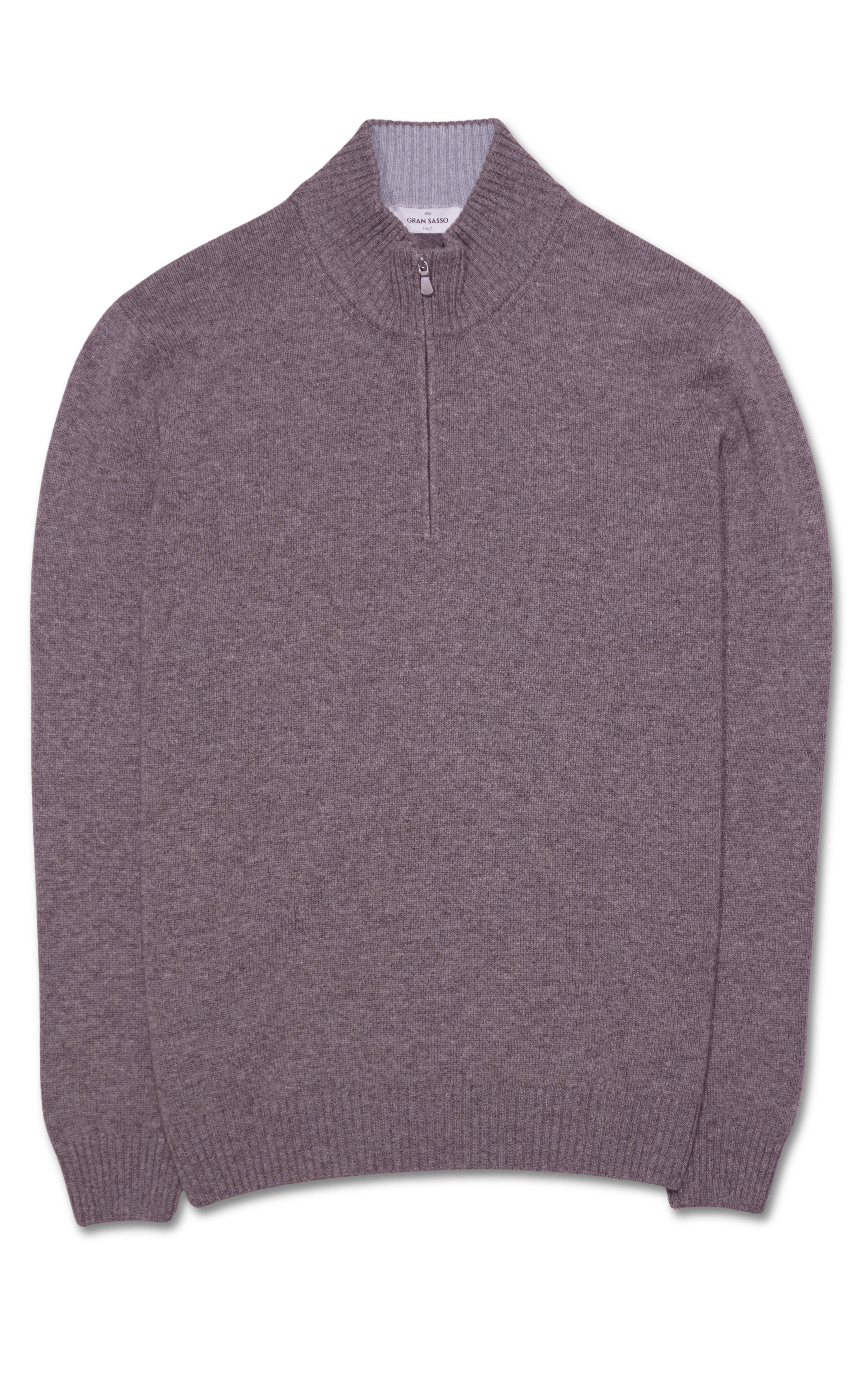 Gran Sasso Half Zip Wool Cashmere Taupe