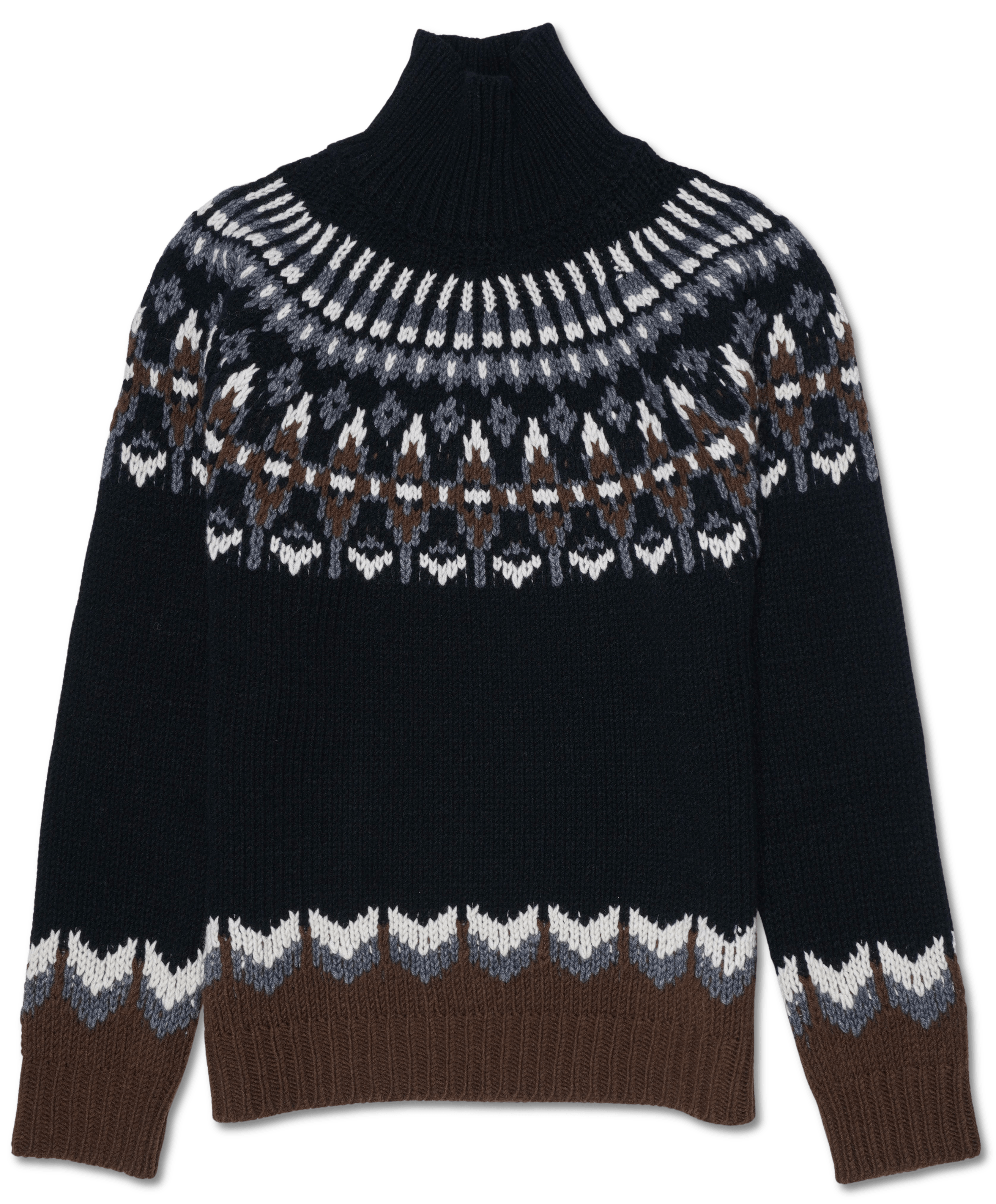 Dondup Turtleneck Jacquard Black Brown
