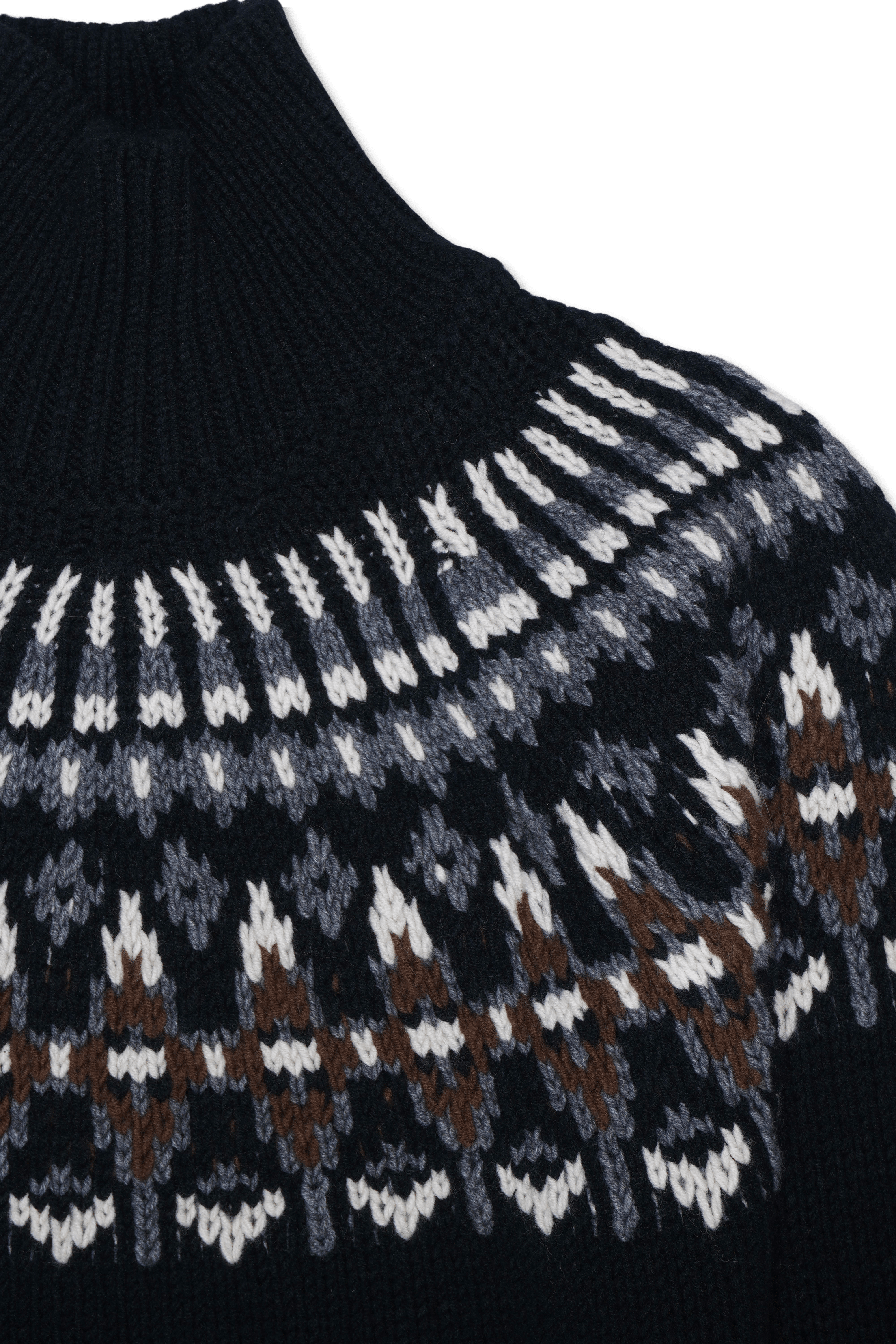 Dondup Turtleneck Jacquard Black Brown