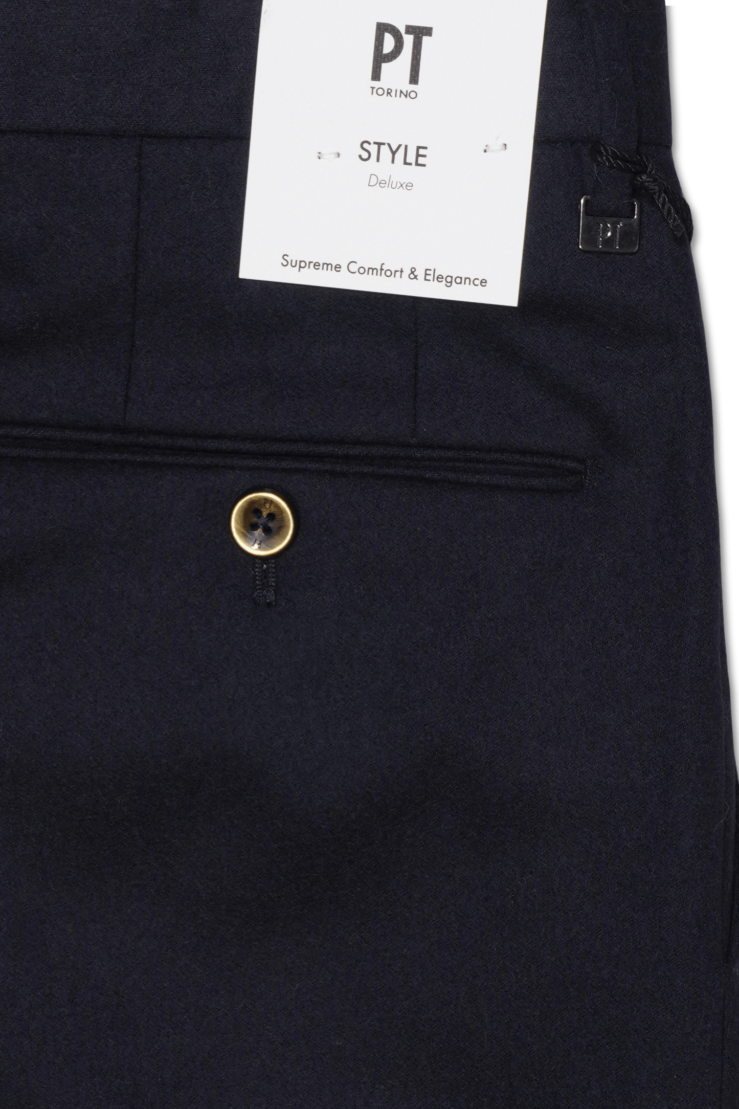 PT Torino Cashmere Flannel Trousers Navy