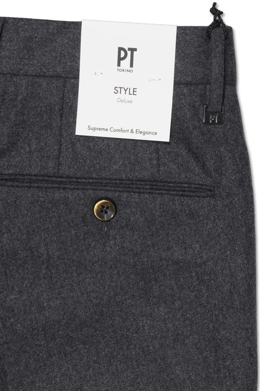 PT Torino Cashmere Flannel Trousers Dark Grey