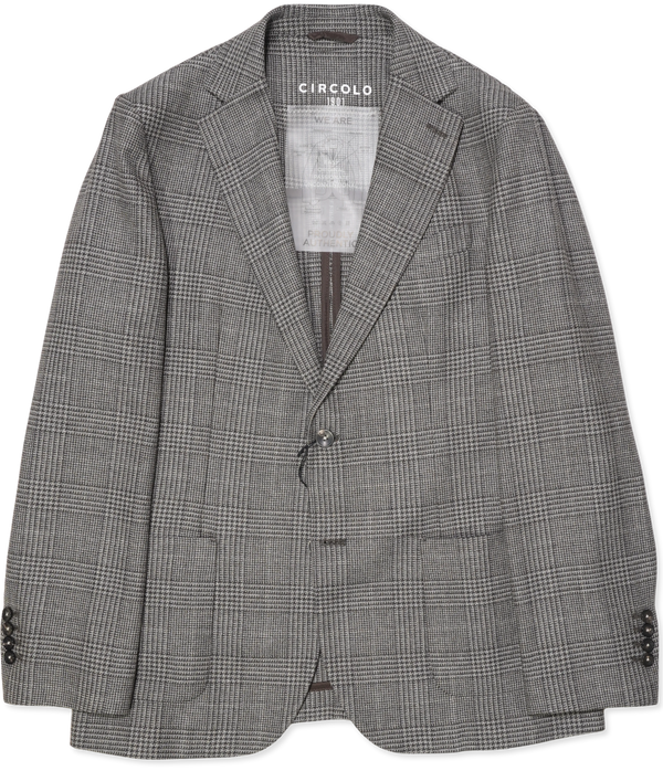 Circolo Wool Jacket Check Brown