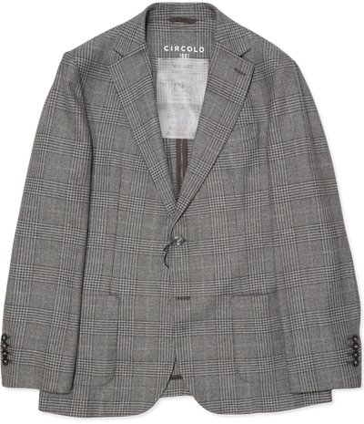 Circolo Wool Jacket Check Brown
