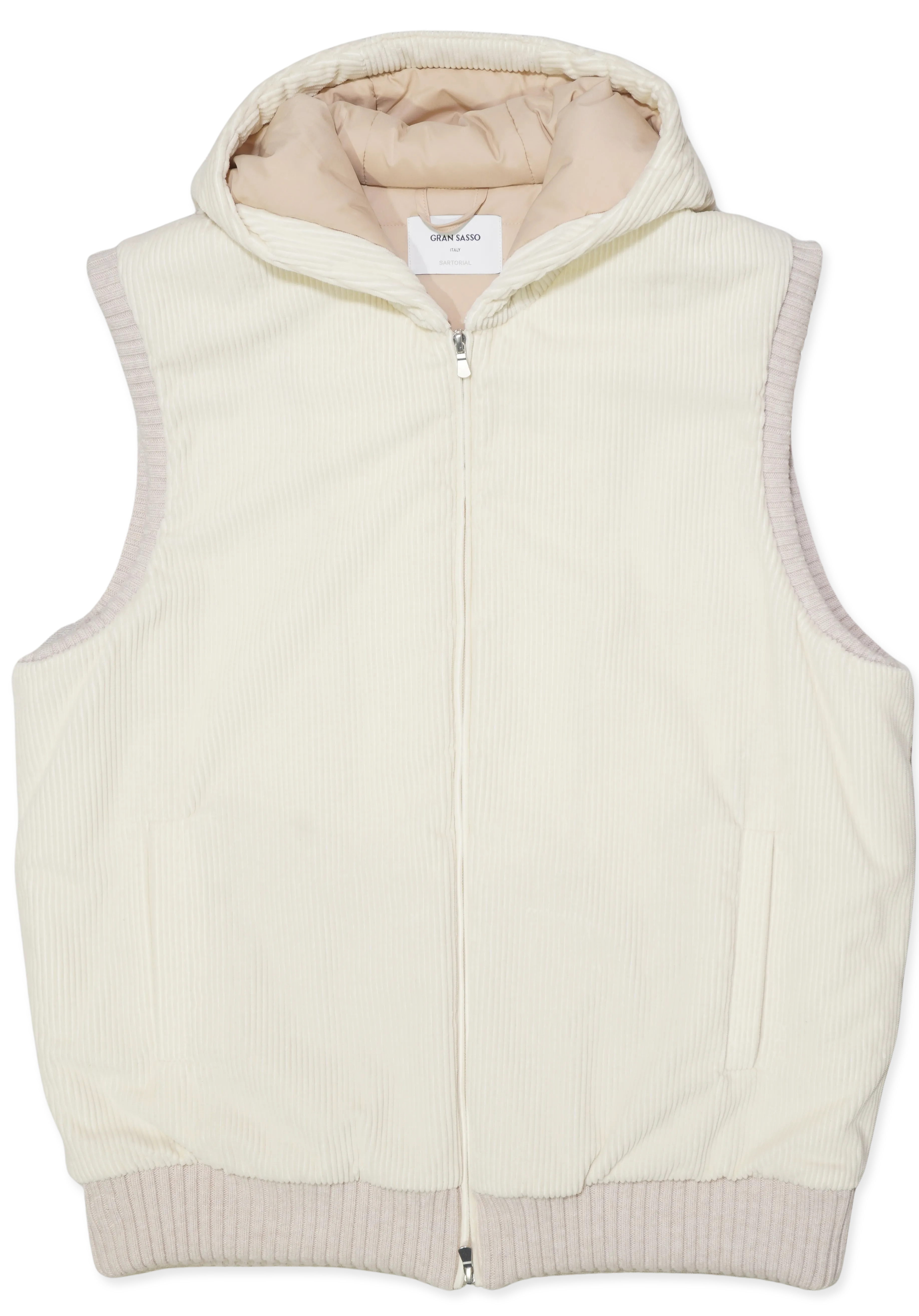 Gran Sasso Corduroy Vest Off White
