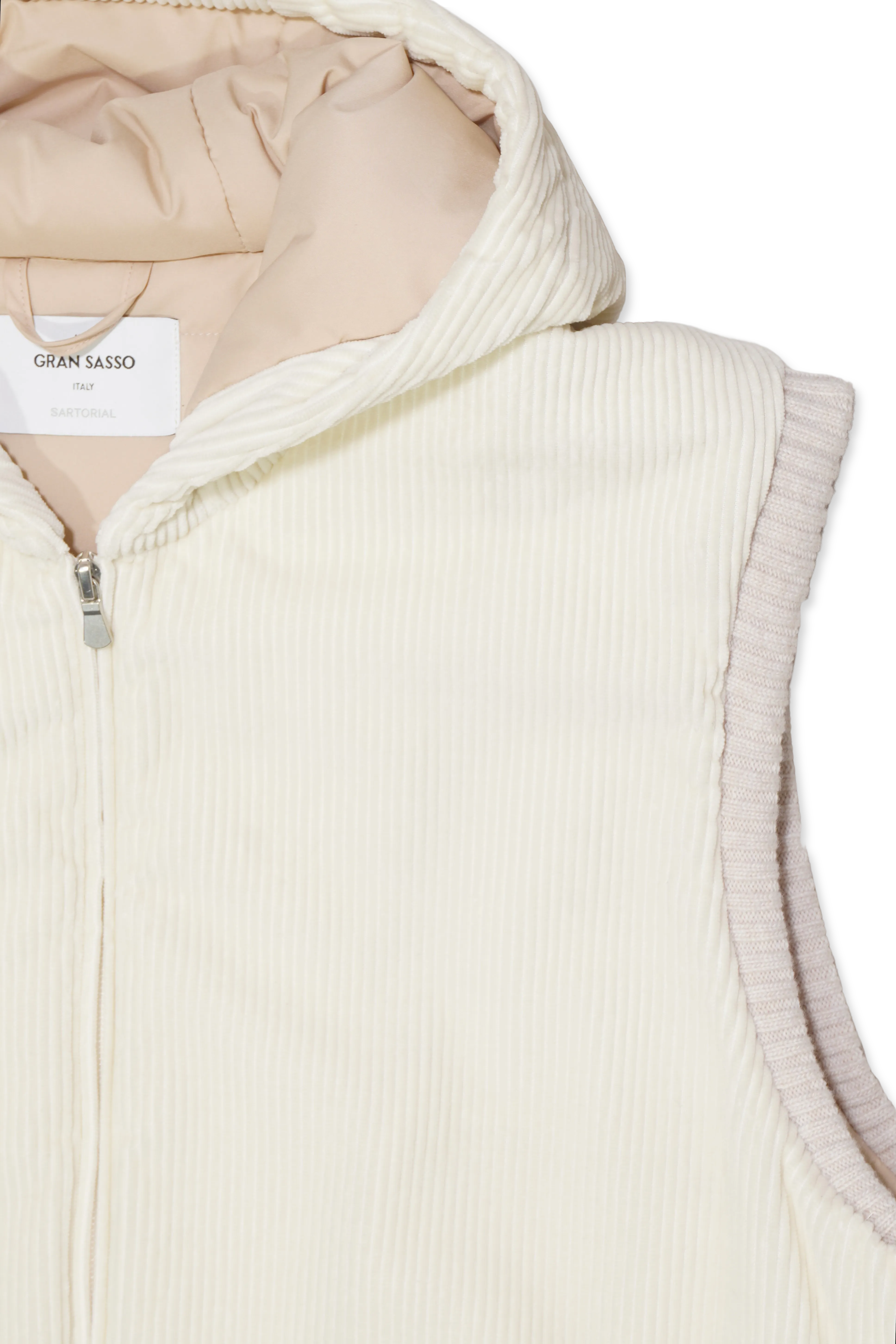 Gran Sasso Corduroy Vest Off White