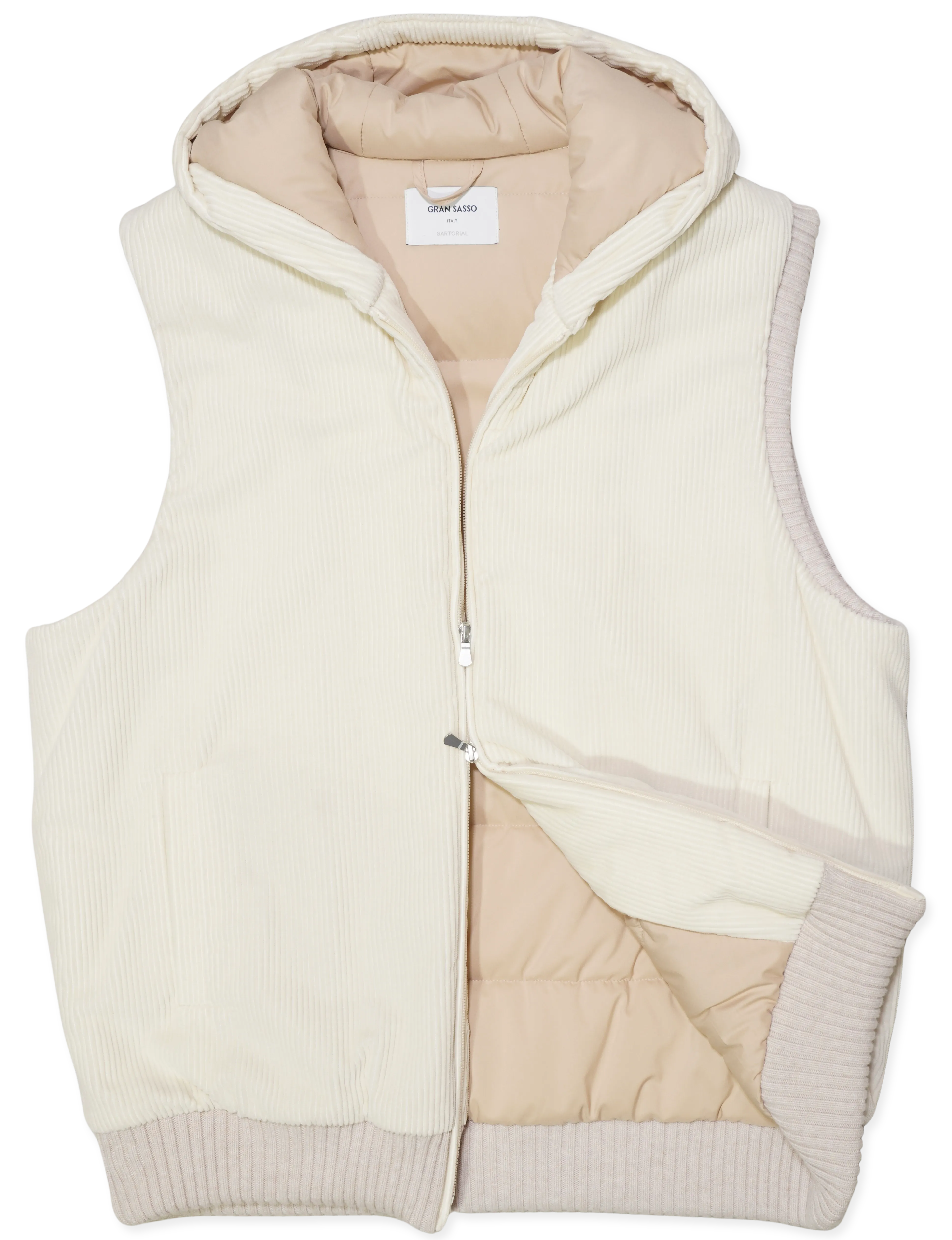 Gran Sasso Corduroy Vest Off White