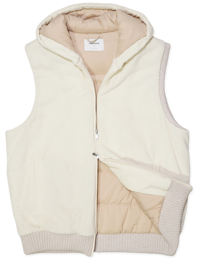 Gran Sasso Corduroy Vest Off White