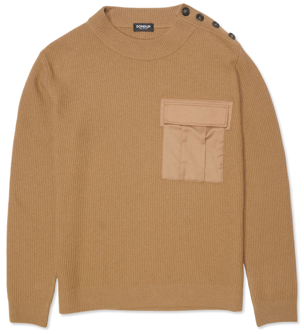 Dondup Pullover Neck Closure Camel