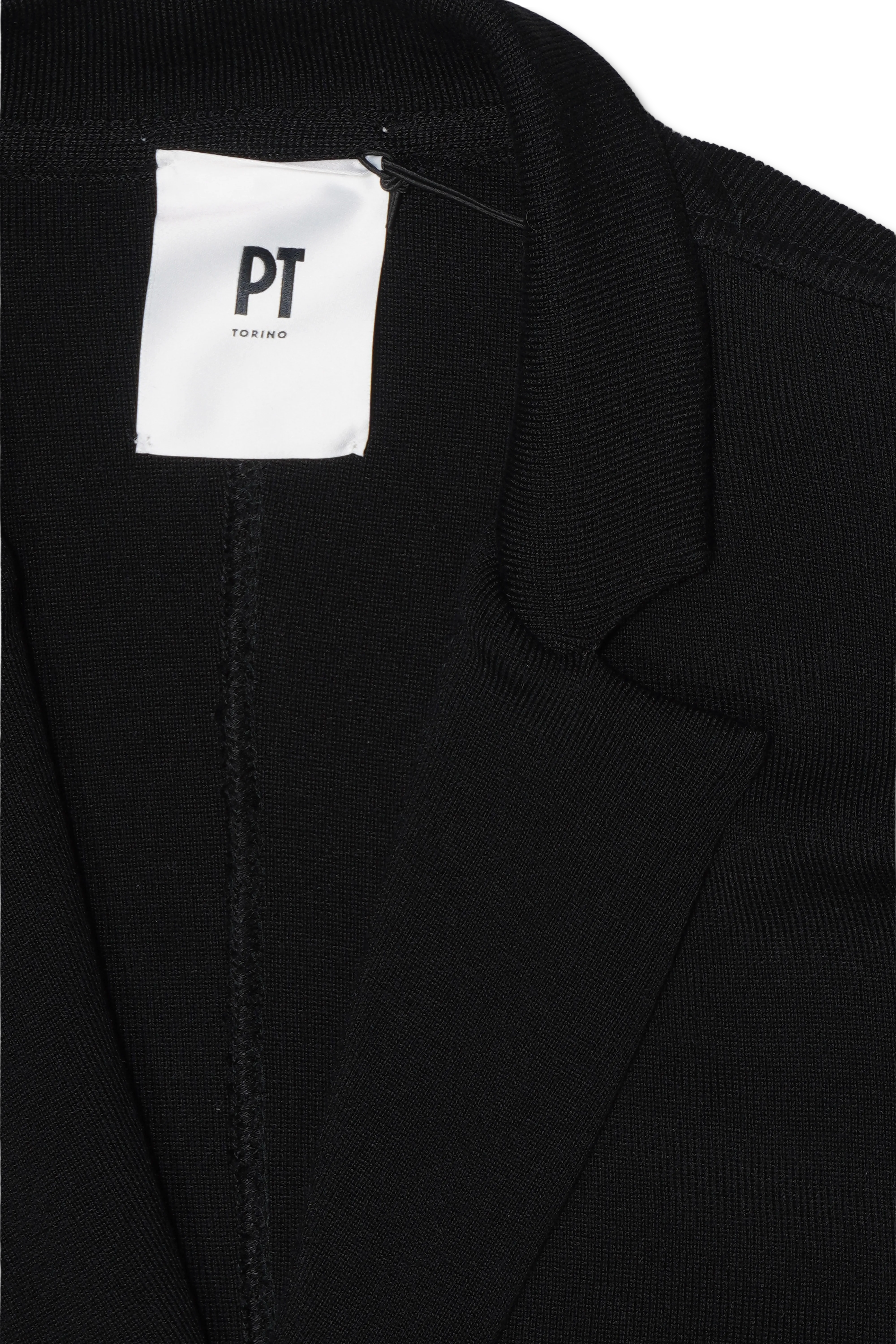 PT Torino Double Breasted Knit Blazer Black