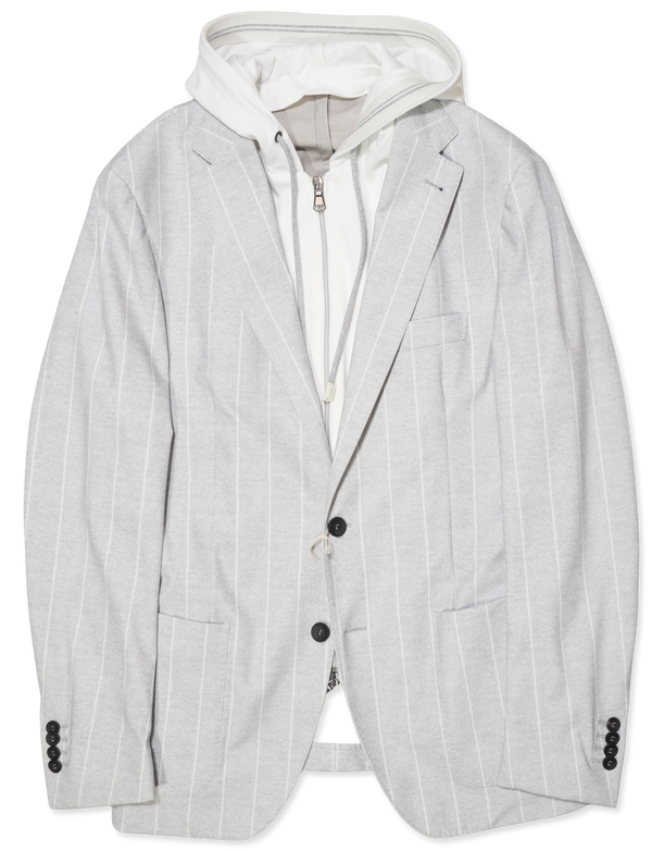 Fradi Technical Jacket Striped Light Grey