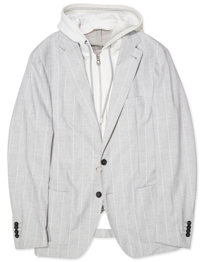 Fradi Technical Jacket Striped Light Grey