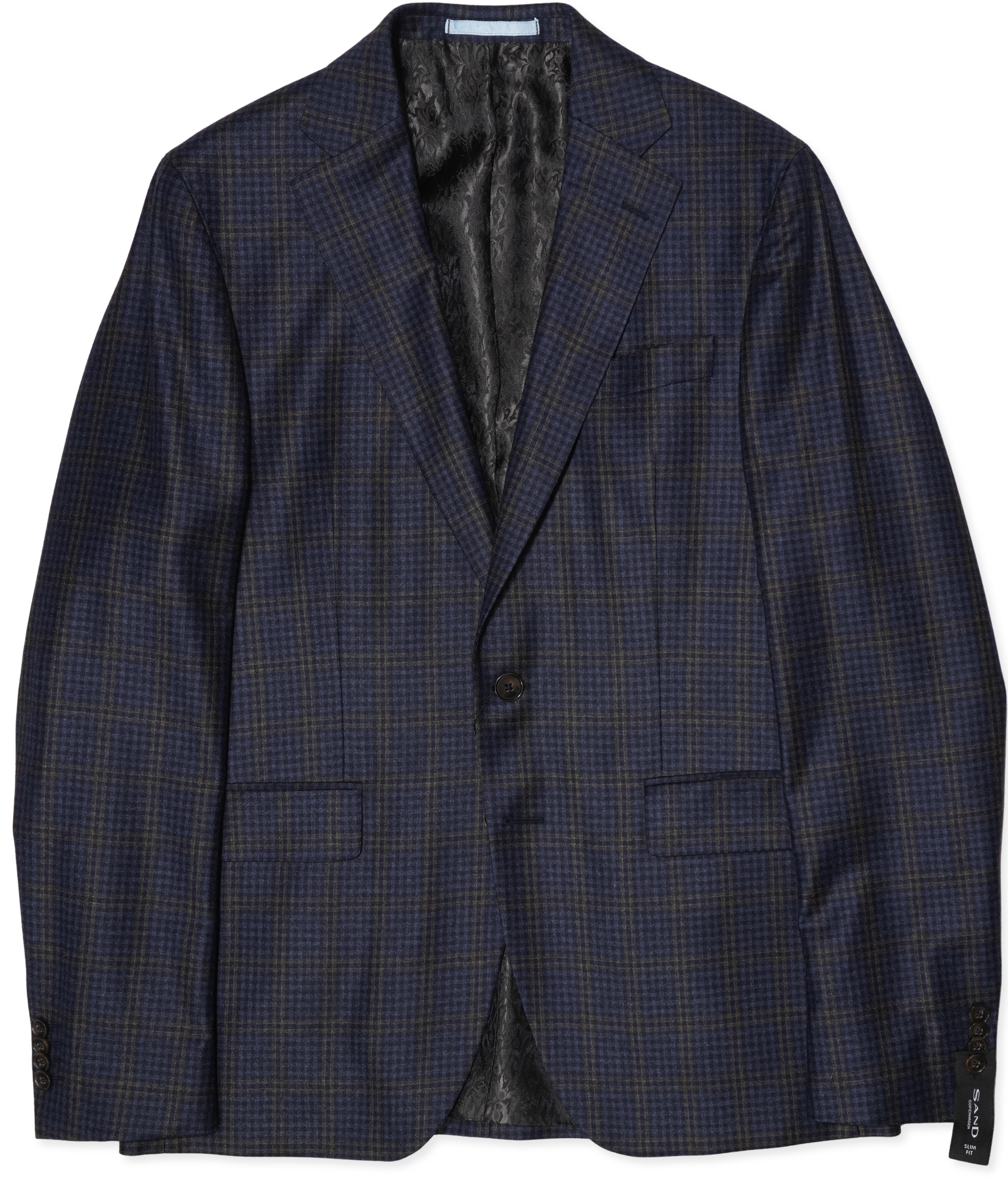Sand Wool Jacket Check Blue Brown