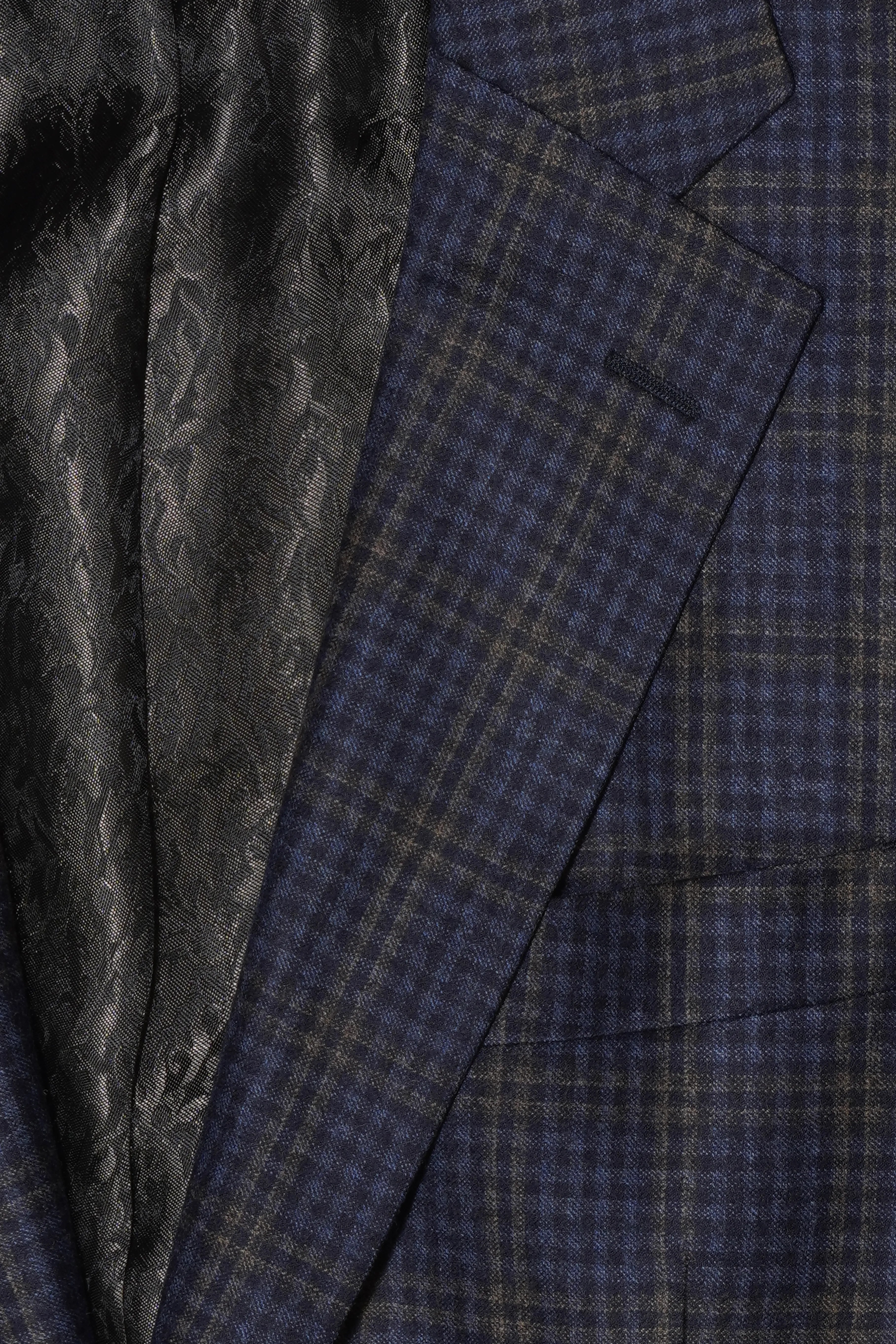 Sand Wool Jacket Check Blue Brown
