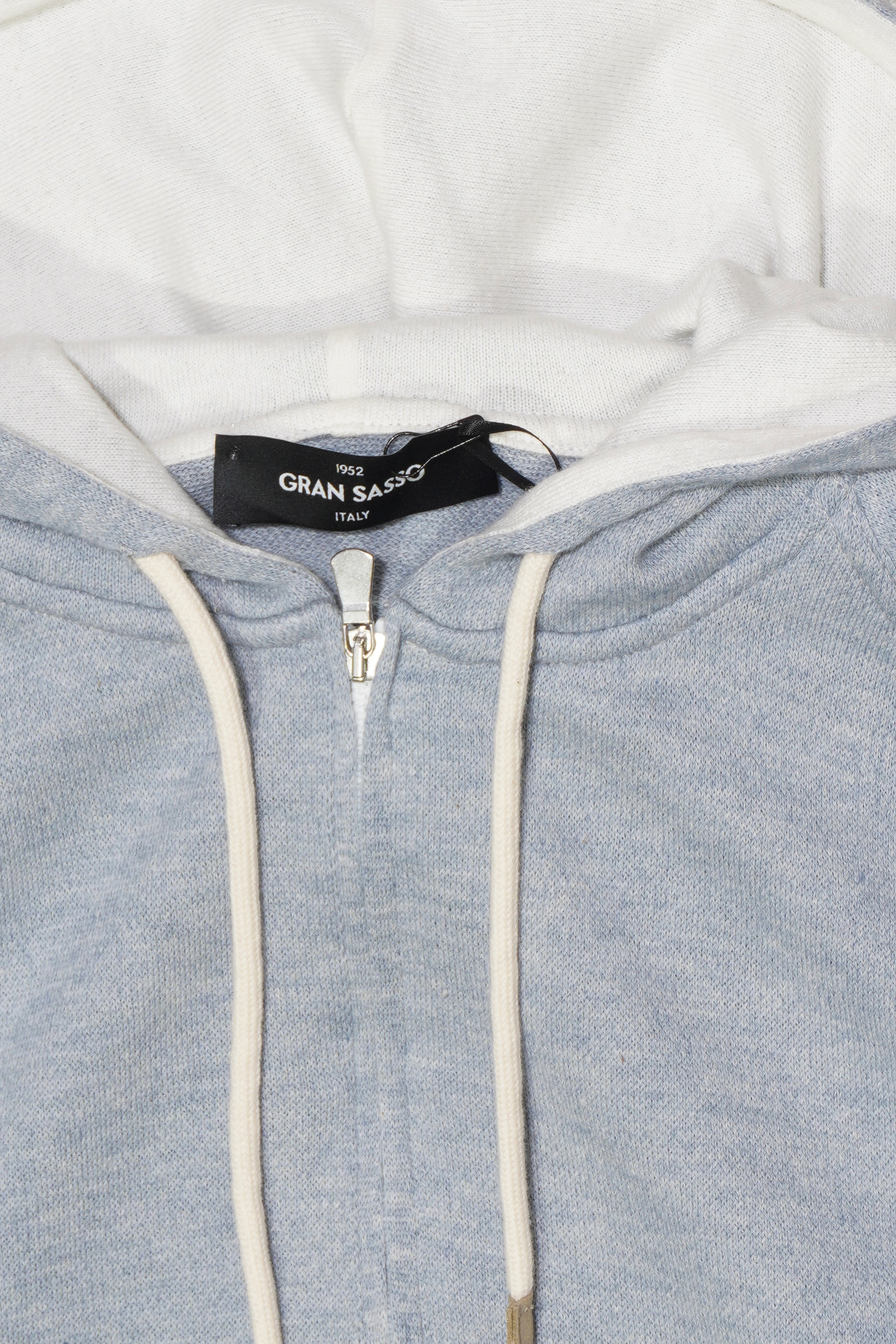 Gran Sasso Cashmere Cotton Hoodie Light Blue