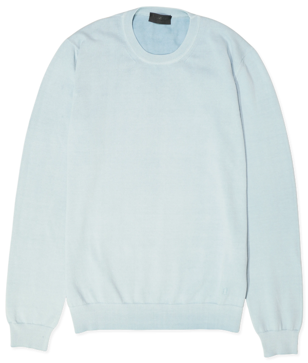 Dondup Garment Dyed Cotton Pullover Light Blue