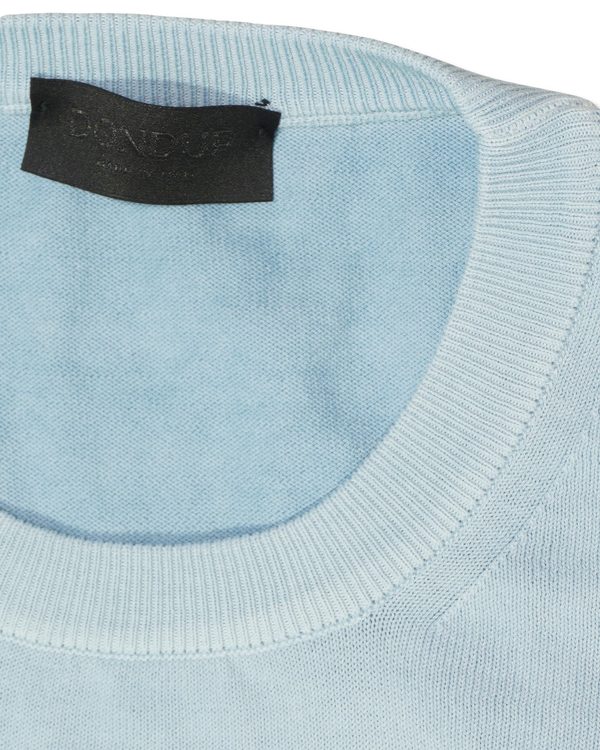 Dondup Garment Dyed Cotton Pullover Light Blue