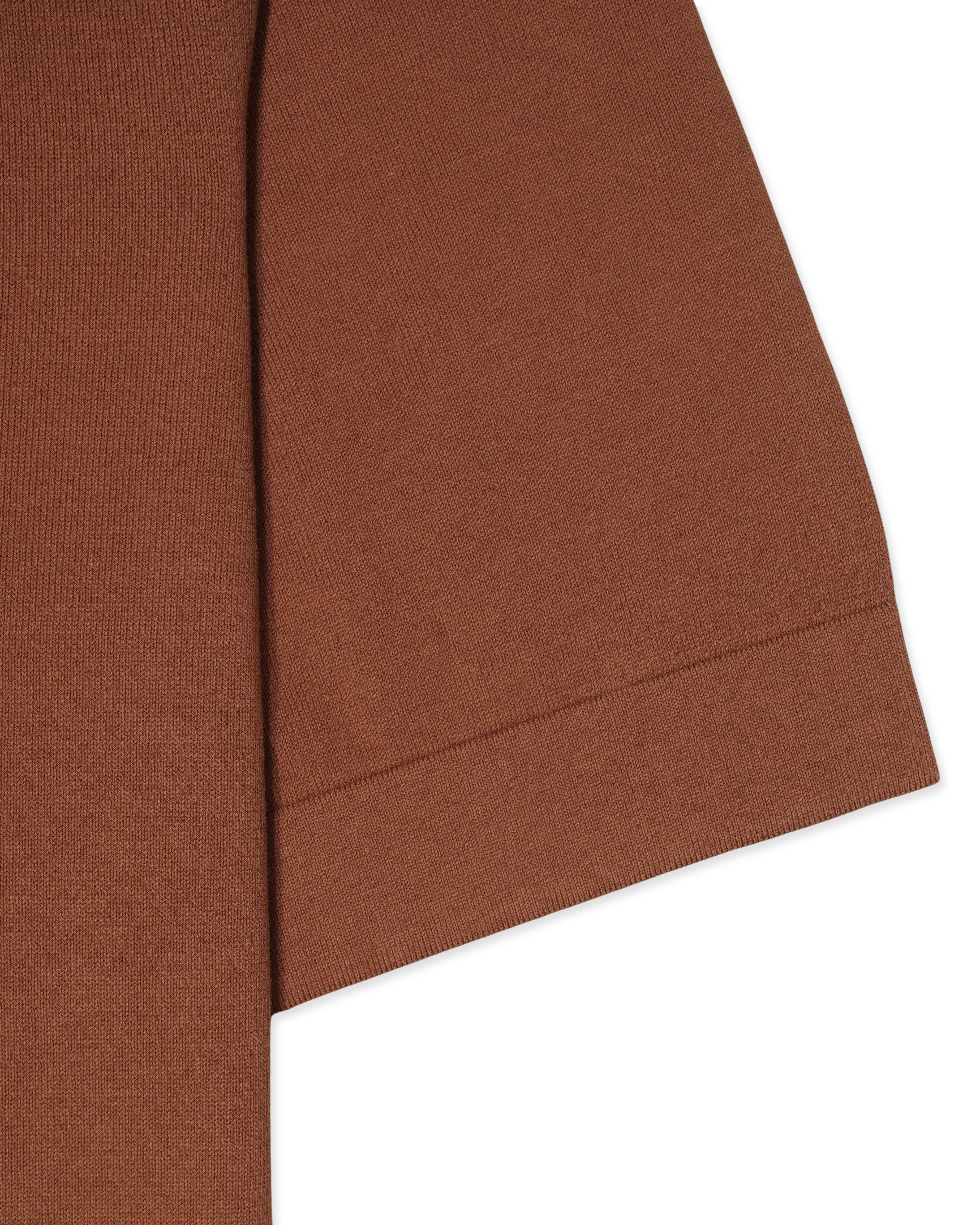 Gran Sasso Knitted Pure Cotton T-Shirt Terracotta