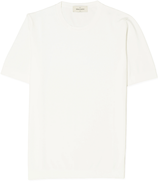 Gran Sasso Knitted Pure Cotton T-Shirt White