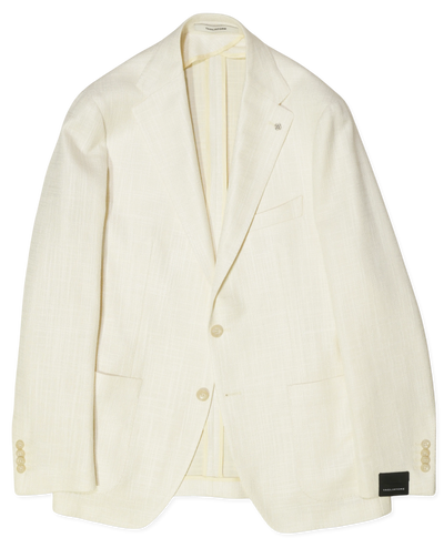 Tagliatore Jacket Cotton Linen Blend White