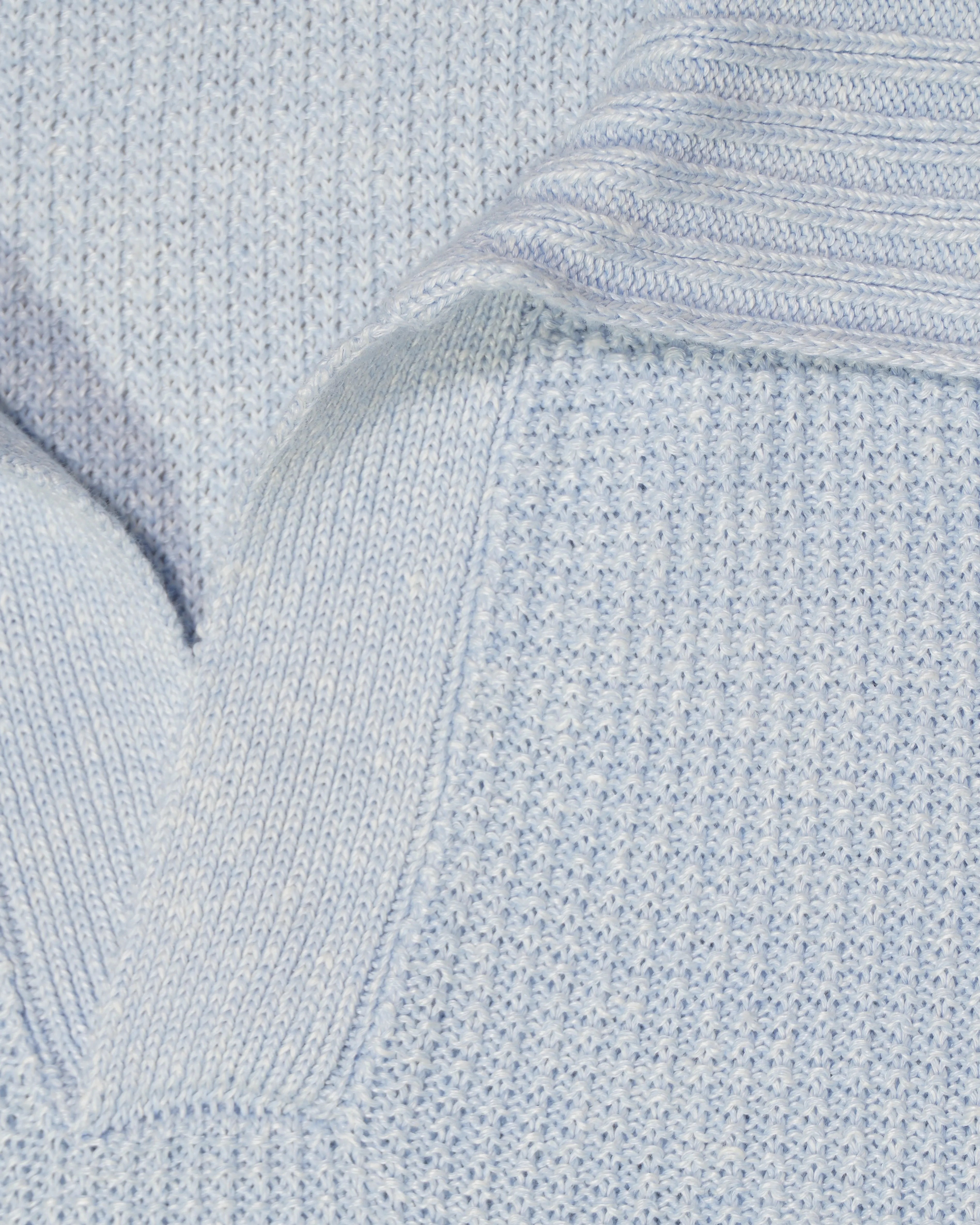 Gran Sasso Polo Shirt Linen Cotton Light Blue