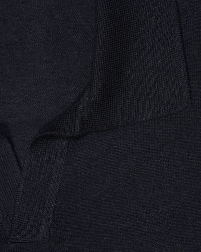 Gran Sasso Polo Shirt Pure Silk Navy