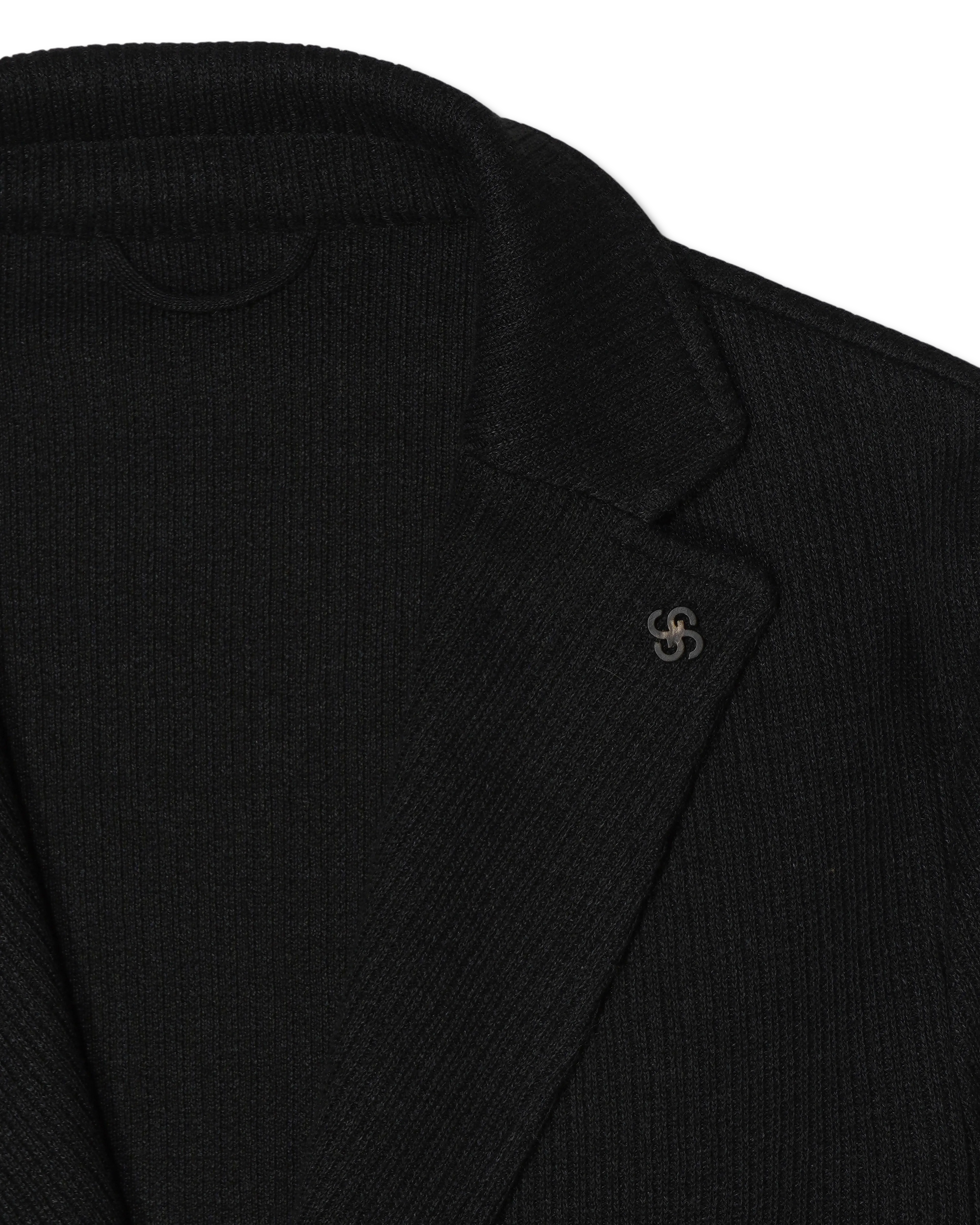 Gran Sasso Knitted Jacket Linen Cotton Black