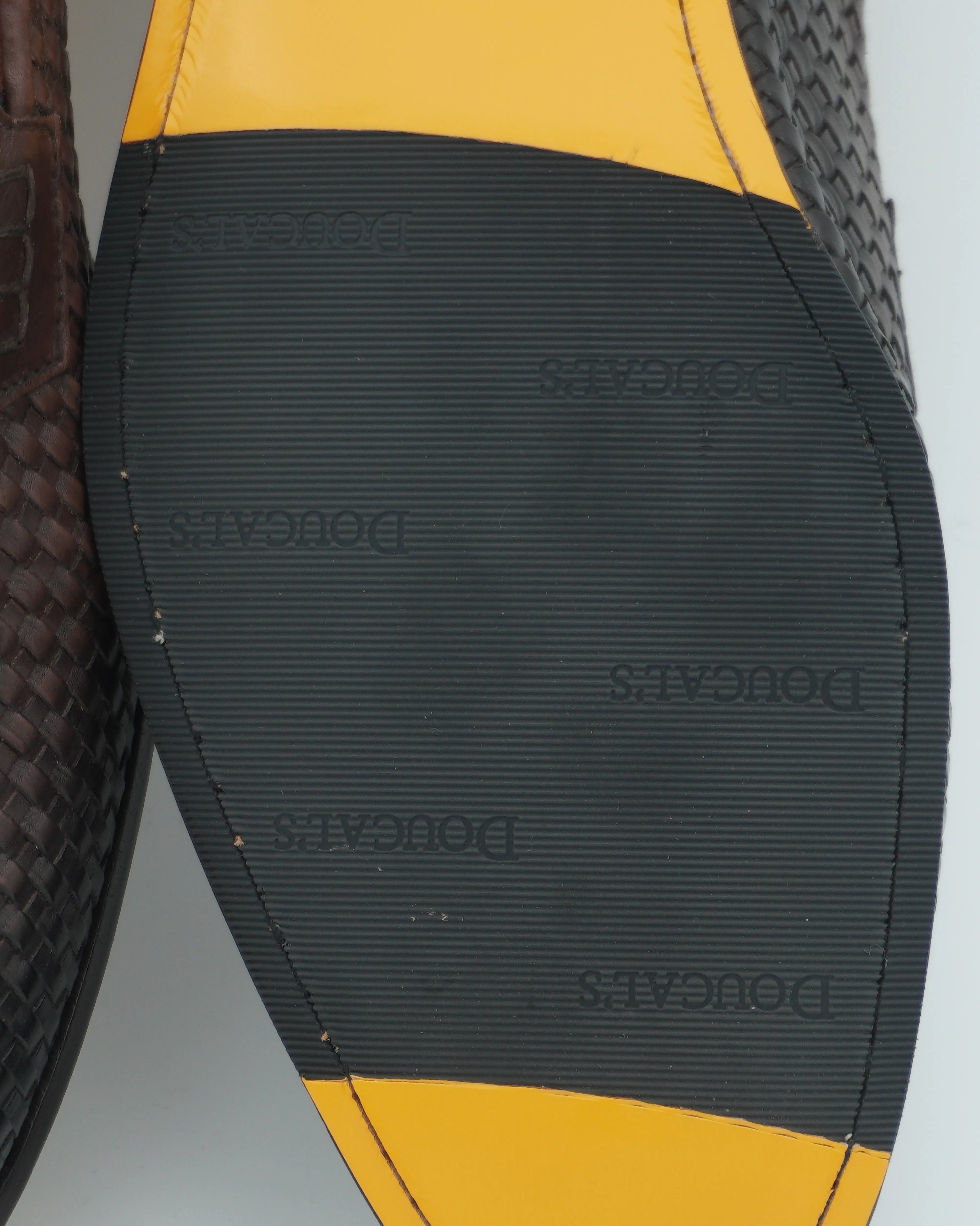 Doucals Woven Leather Penny Loafer Dark Brown