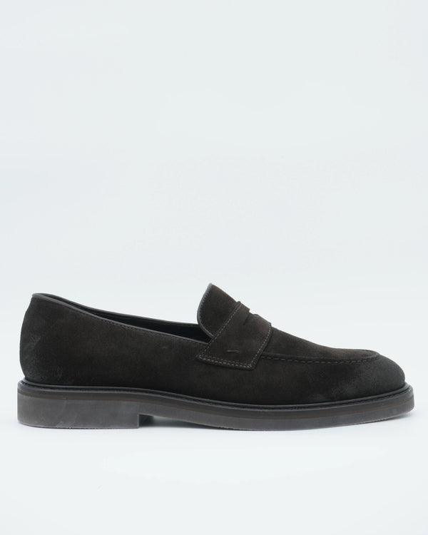 Fabiano Ricci Penny Loafer Suede Dark Brown