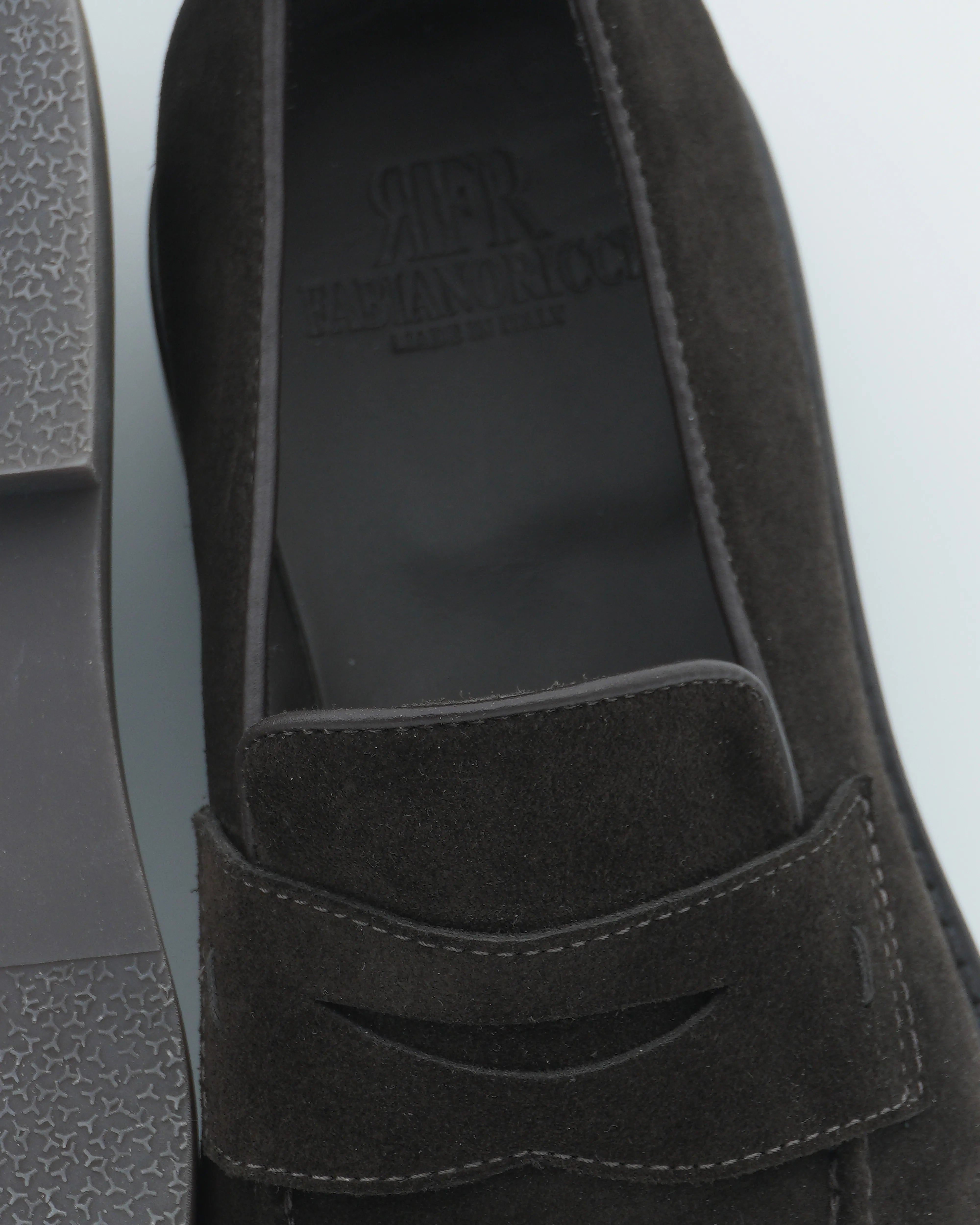 Fabiano Ricci Penny Loafer Suede Dark Brown