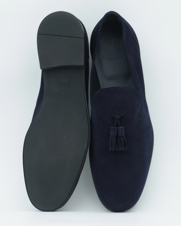 Fabiano Ricci Tassel Loafer Unlined Suede Navy