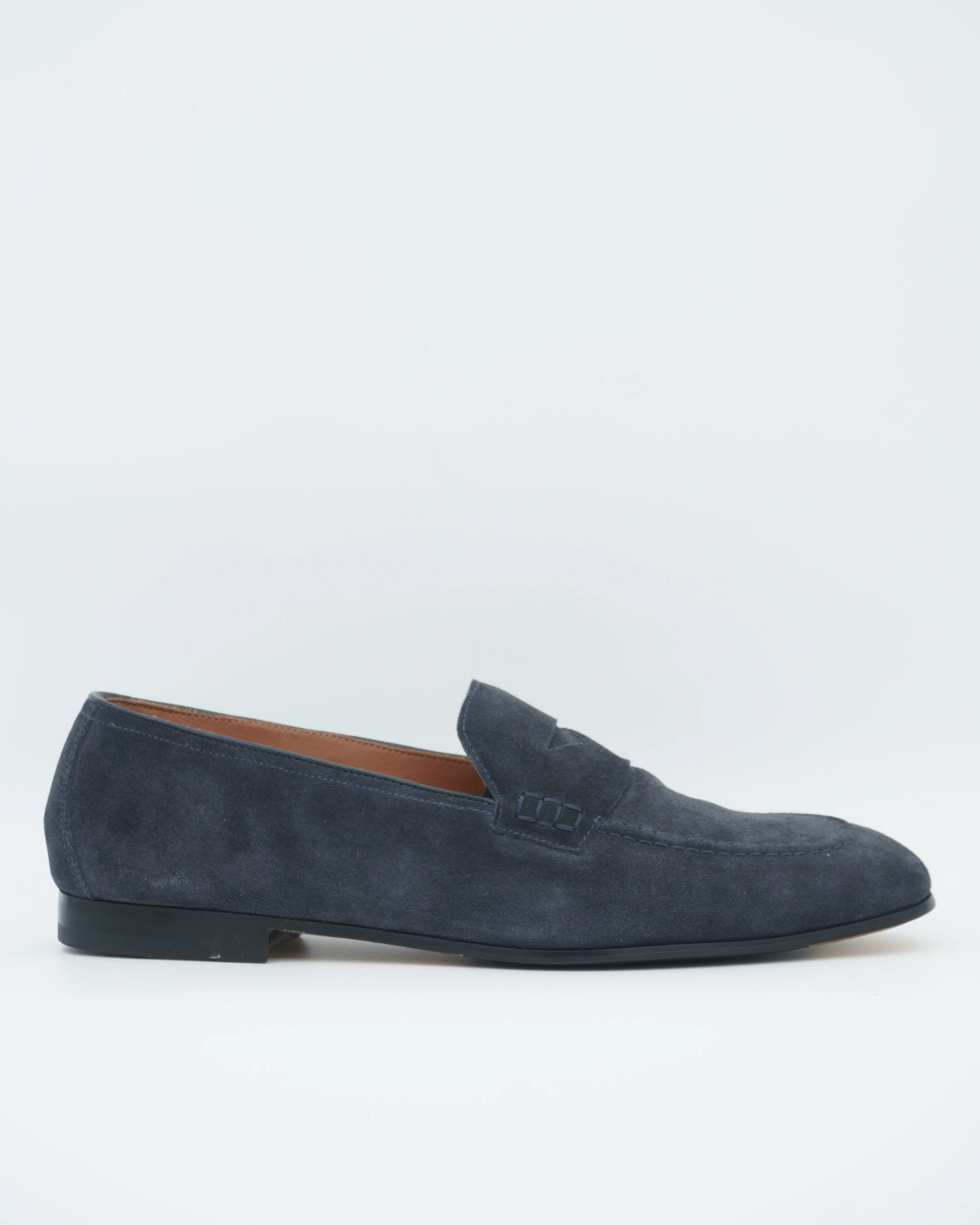 Doucals Penny Loafer Suede Ocean Blue