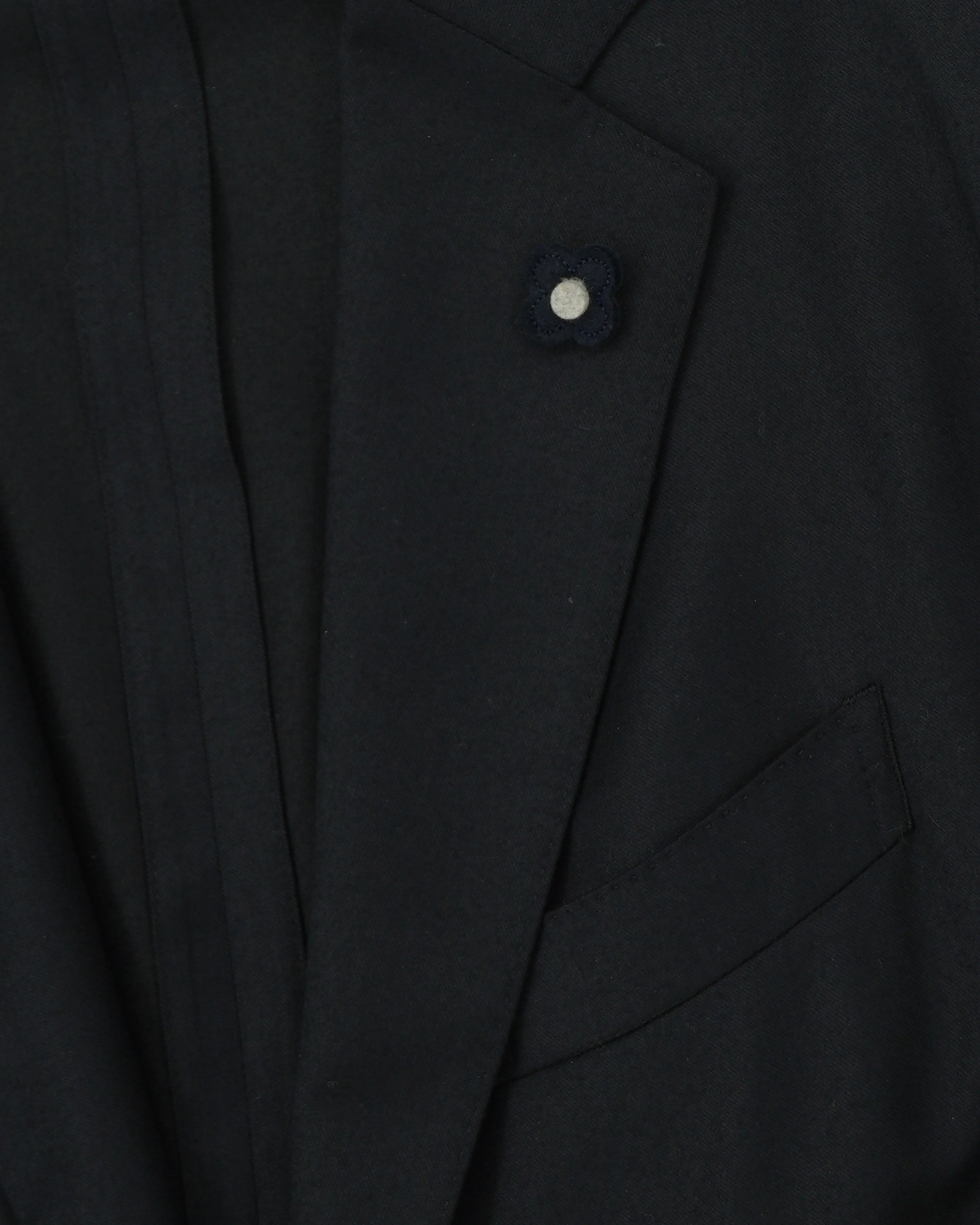 Lardini Jacket Easy Wear Brushed Wool Black