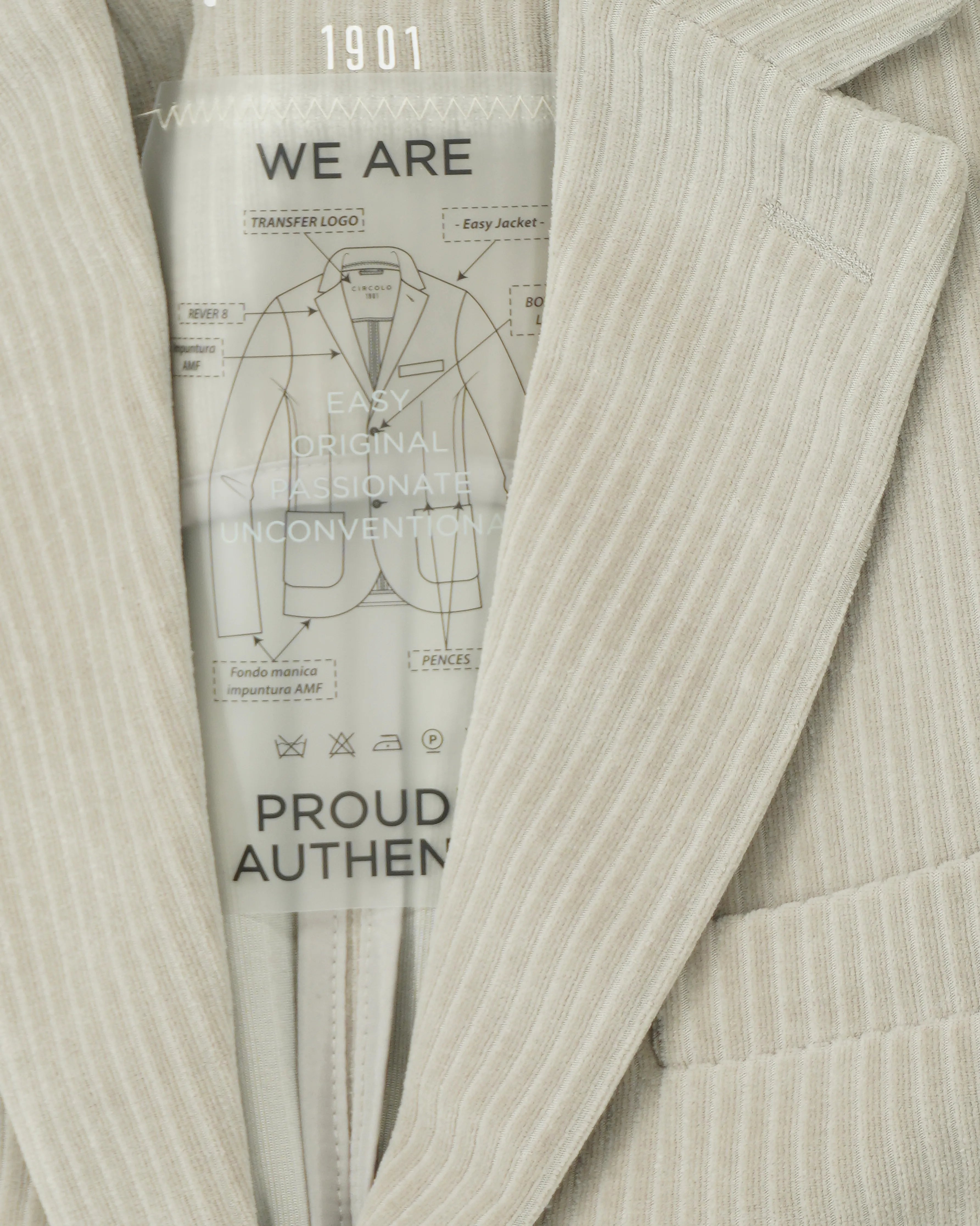 Circolo Jacket Wide Corduroy Light Grey