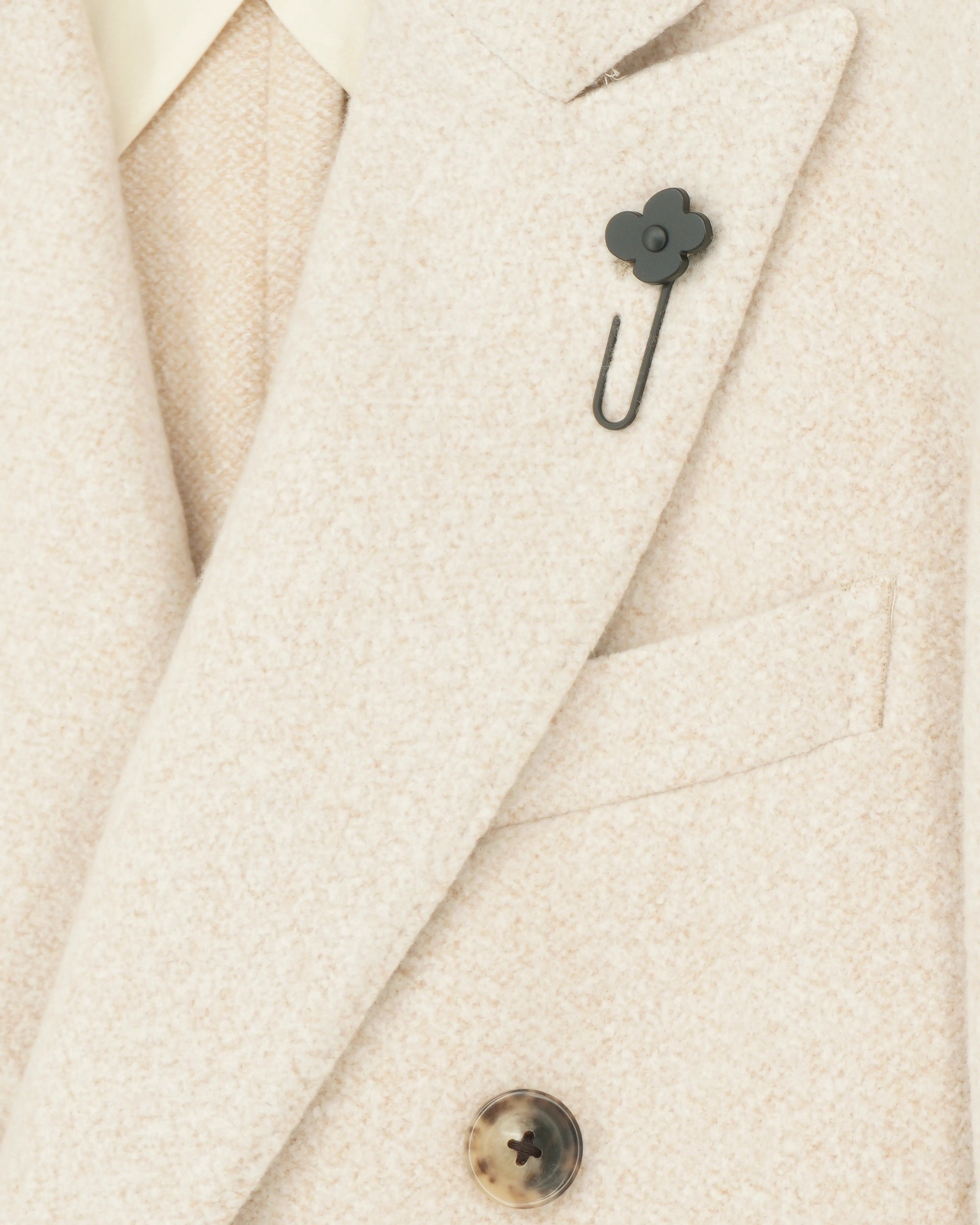 Lardini Coat Silk Cashmere Blend Cream