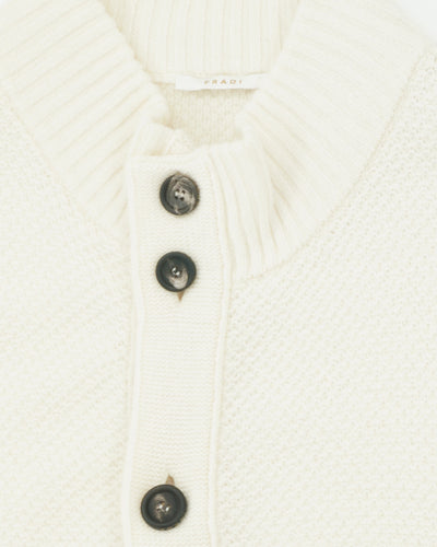 Fradi Cardigan Buttoned Wool Cream