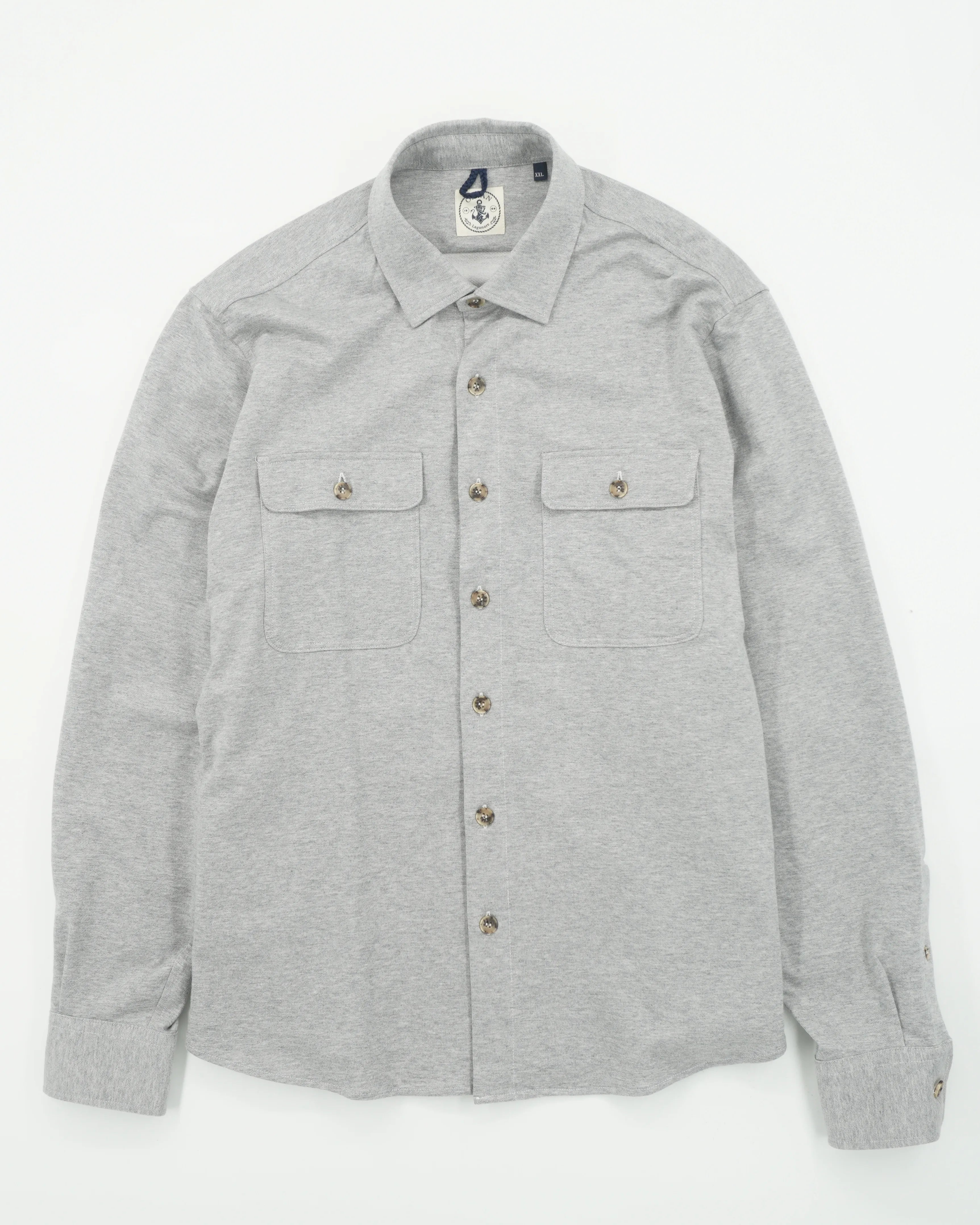 Orian Overshirt Jersey Melange Light Grey
