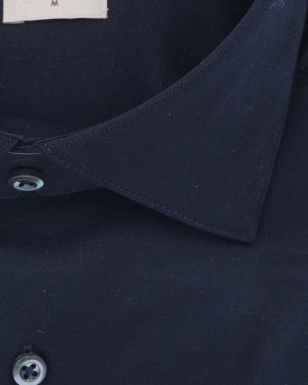 Stenströms Shirt Pure Cotton Jersey Navy