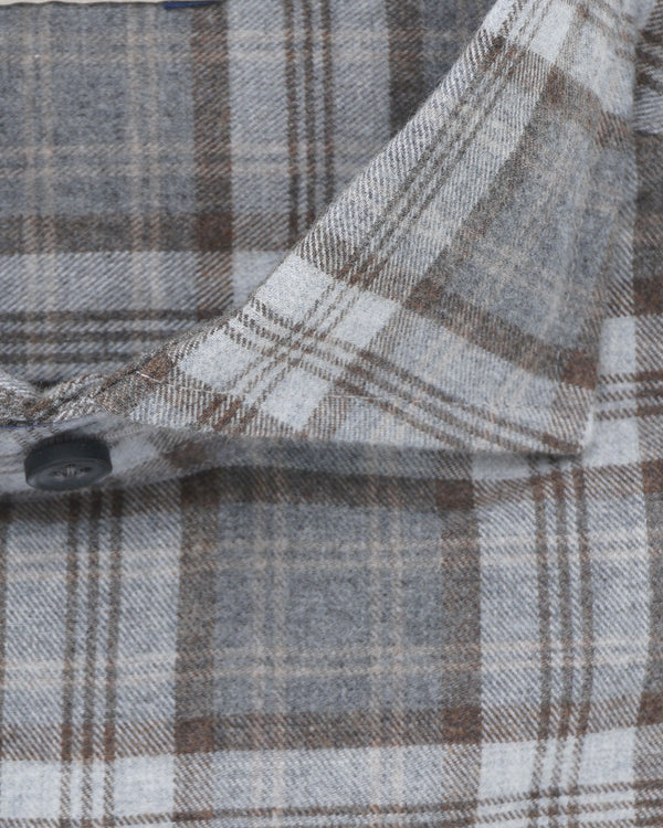 Sonrisa Shirt Flannel Blue Brown Check