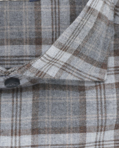 Sonrisa Shirt Flannel Blue Brown Check